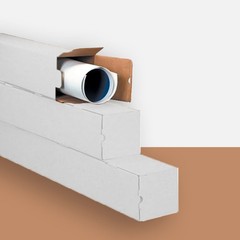 5 x 5 x 37″ White Square Mailing/Shipping Tubes ECT-32B 25/Case