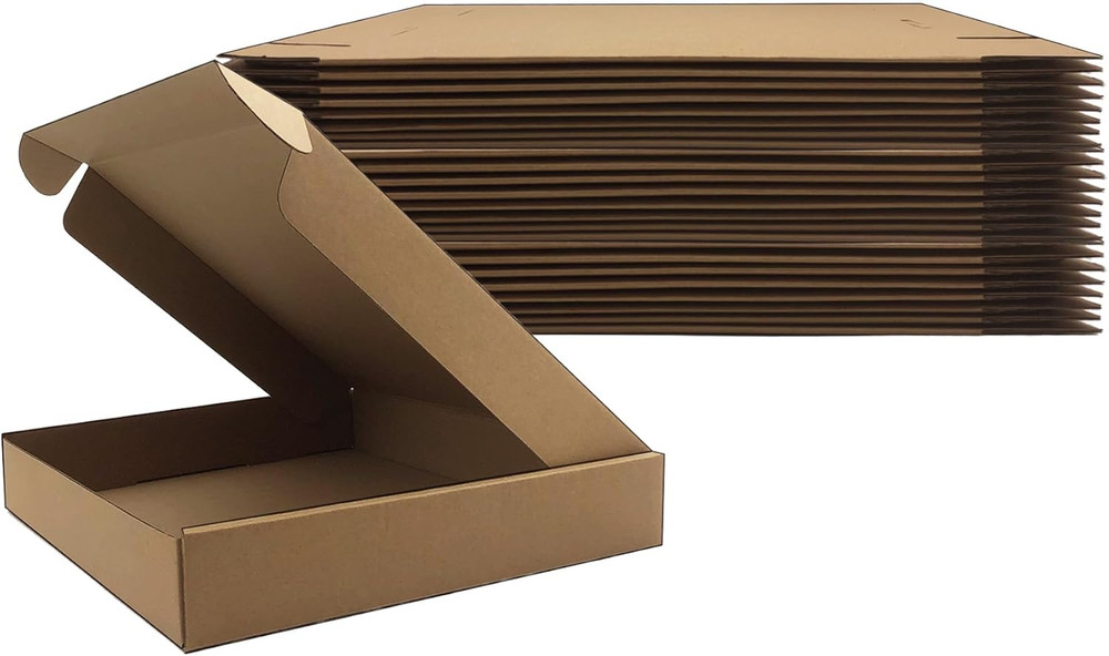 13x11X2 Inches Shipping Boxes Set of 25, Brown Corrugated Mailing Cardboard Box.