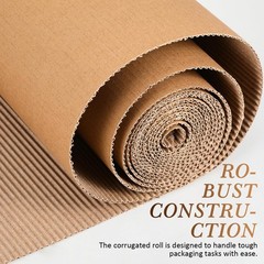 12×197 In Single Face Craft Paper Corrugated Cardboard Roll Wrap Sheets