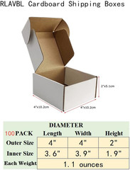 4X4X2 Shipping Boxes Set of 100, White Small Corrugated Cardboard Box, Mailer Bo