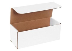 Pack of 100 Strong Corrugated Mailer 10x4x4 White Cardboard Folding Shipping Box