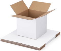 Shipping Boxes 6X6X6 Set of 6, White Corrugated Cardboard Box for Mailing Busine