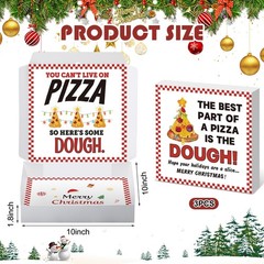 3 PCS 10×10 Inch Christmas Pizza Money Box Cash Gift Surprise Holder Birthday