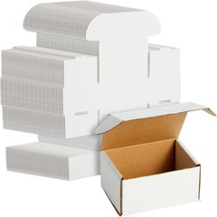 Mailing Box – 50 Pack, White, 4 x 3 x 2 Inch Corrugated Cardboard – Foldable …