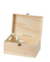 3 Pieces Wooden box 11.6X7.8X6-10.5X6.6X5.2-9.2X5.5X4.3 Inch with Hinged Lids…