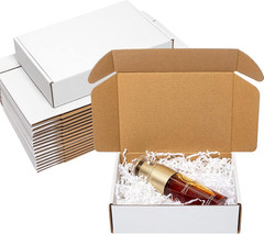 Shipping Boxes 7X5X2″ 25 Pack – White Corrugated Cardboard Box Mailers