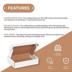 12 1/8 x 9 1/4 x 3″ White Deluxe Literature Mailers ECT-32B 50/Case