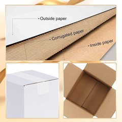 6x6x6 Inches White Shipping Boxes Set of 40