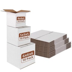 30 Packs Small Shipping Boxes Mixed Sizes, 10 PCS Each of 6x6x6, 5x5x5, 4x4x4…