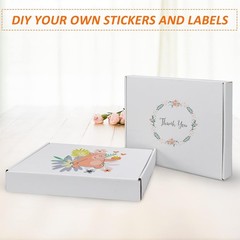 13x10x2 inches Shipping Boxes Set of 25, White Corrugated Cardboard Box Literatu