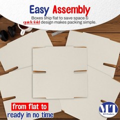 MT Products White Corrugated Cardboard Shipping Boxes 7″ x 7″ x 7″ – Pack of 10