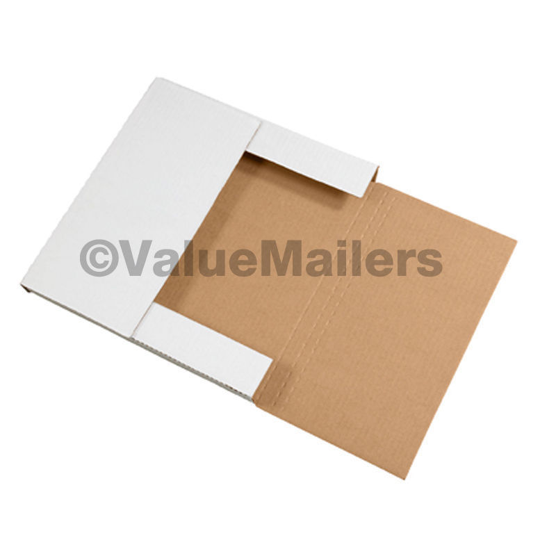 50 – 9 5/8 x 6 5/8 x 1 1/4 White Multi Depth Bookfold Mailer Book Box Bookfolds