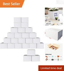 25 Count Space-Saving 8x6x4 Shipping Boxes – Lightweight Corrugated Cardboard