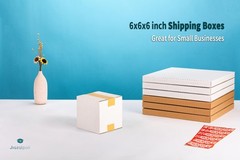 Jiazalpak White 6x6x6 inches Shipping Boxes, Corrugated Cardboard 6×6 Box for Sm