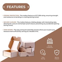 50 Kraft 10x8x1.5″ Deluxe Literature Mailers ECT-32B