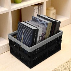 16 L Plastic Folding Storage Crates, Collapsable Plastic Crate, 2 Packs