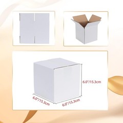 6x6x6 Inches White Shipping Boxes Set of 40