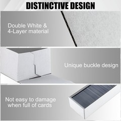 Trading Card Storage Box 6 Pack 1200 count with Lid, White Corrugated Cardboa…