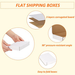 HORLIMER 6x4x1 Shipping Boxes Set of 100 White Corrugated Cardboard Mailer Box
