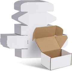 6X4X3 Shipping Boxes Set of 30, 6X4X3 White Corrugated Cardboard Box