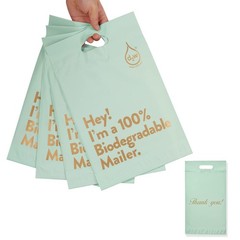 10×13 Inches 100% Biodegradable D2W Poly Mailers with Handle, 50pcs Mint Comp…