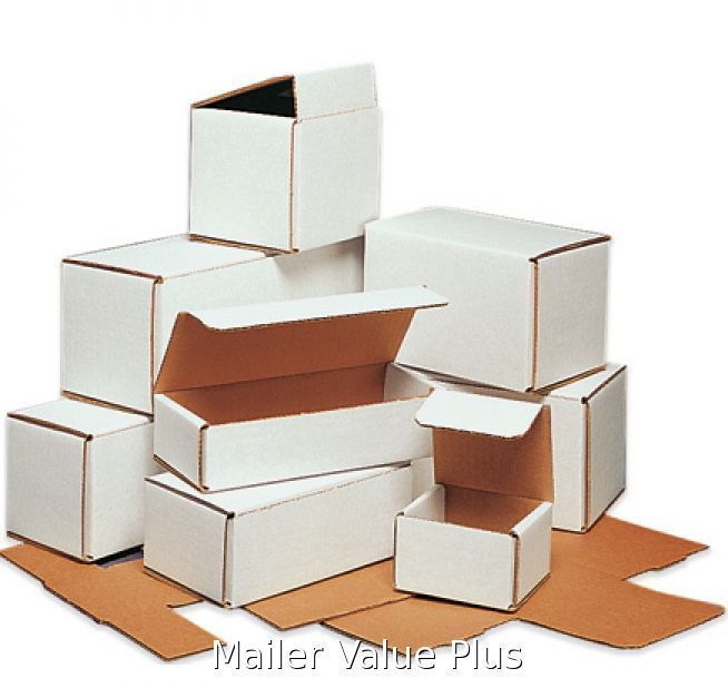 150 – 6 1/2 x 3 1/8 x 1 White Corrugated Shipping Mailer Packing Box Boxes