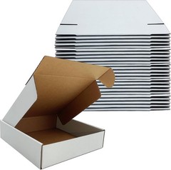 8x8x2 Inches Shipping Boxes Set of 25,White Corrugated Mailing Cardboard Box …