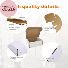 50 Pack 7X6X3” Small Shipping Boxes, Corrugated Cardboard Mailers for Business,
