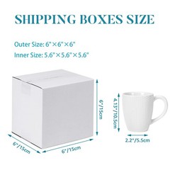 Shipping Boxes 6x6x6 Set of 6, White Corrugated Cardboard Box for Mailing Bus…