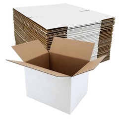 40 Pack 8x6x6 Inches Small Shipping Boxes, White Corrugated Cardboard Box for…