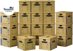 Medium Classic Moving Box 20 Pack, Reinforced Handles, Tape-Free Assembly, Box w