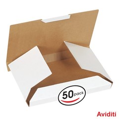 Corrugated DVD Mailers 50Pk White Protective Shipping Boxes 7.63×5.44×0.69 In