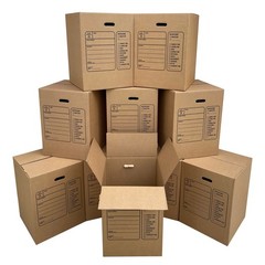 Uboxes Moving Boxes with Handles, 10 Premium Large, 18 18″ x x 24″, Brown