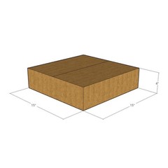 5 15x15x4 Kraft Brown Corrugated Shipping Boxes 32 ECT Single-Wall New