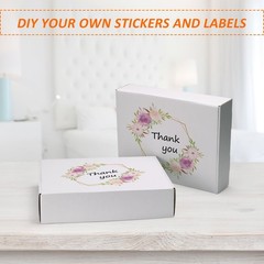 13x10x3 Shipping Boxes Set of 20, White Corrugated Cardboard Mailer Box for P…