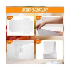 Ireer 50 Pack 14 x 14 x 6 Inch White Cake Boxes Cardboard Bakery Boxes for Pi…