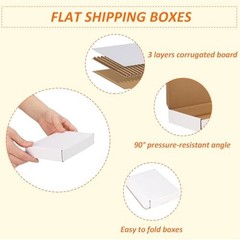6x4x1 Shipping Boxes Set of 100, White Small Corrugated Cardboard Box, Mailer…