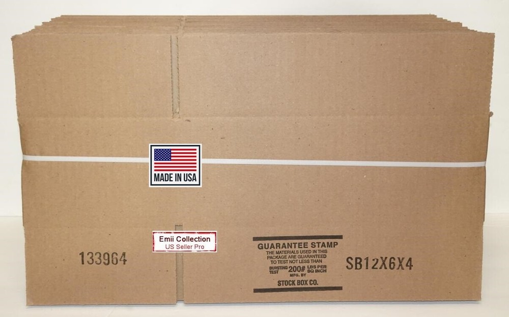 25 of 12x6x4 Shipping Packing Mailing Moving Single Wall Corrugated Box Bundle