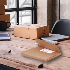 12 1/2 x 12 1/2 x 1″ Kraft Easy-Fold Mailers ECT-32B 50/Case