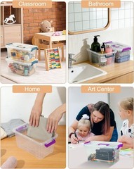 NUMIFUN Plastic Storage Bins with Lids 6 Pack, 7 Quart Storage Containers wit…