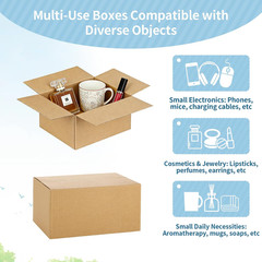 Famagic Small Shipping Boxes 6X6X6 Inch 10 Pack Brown Box Corrugated Cardboard B