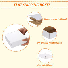 9X6X2 Inches Shipping Boxes Set of 50, White Corrugated Cardboard Box Literature