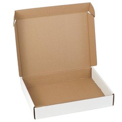 1 PC 13x10x2 Inch Shipping Box White Corrugated Cardboard Literature Mailer