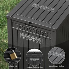 Large 48 Gallon Waterproof Package Delivery Box – Secure Resin Storage Solution