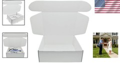Lightweight 12x9x4 White Corrugated Boxes – 5 Pack for Shipping and Storage