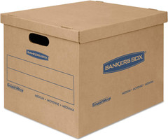 Small Classic Moving Box 20 Pack, Reinforced Handles, Tape-Free Assembly, Box wi