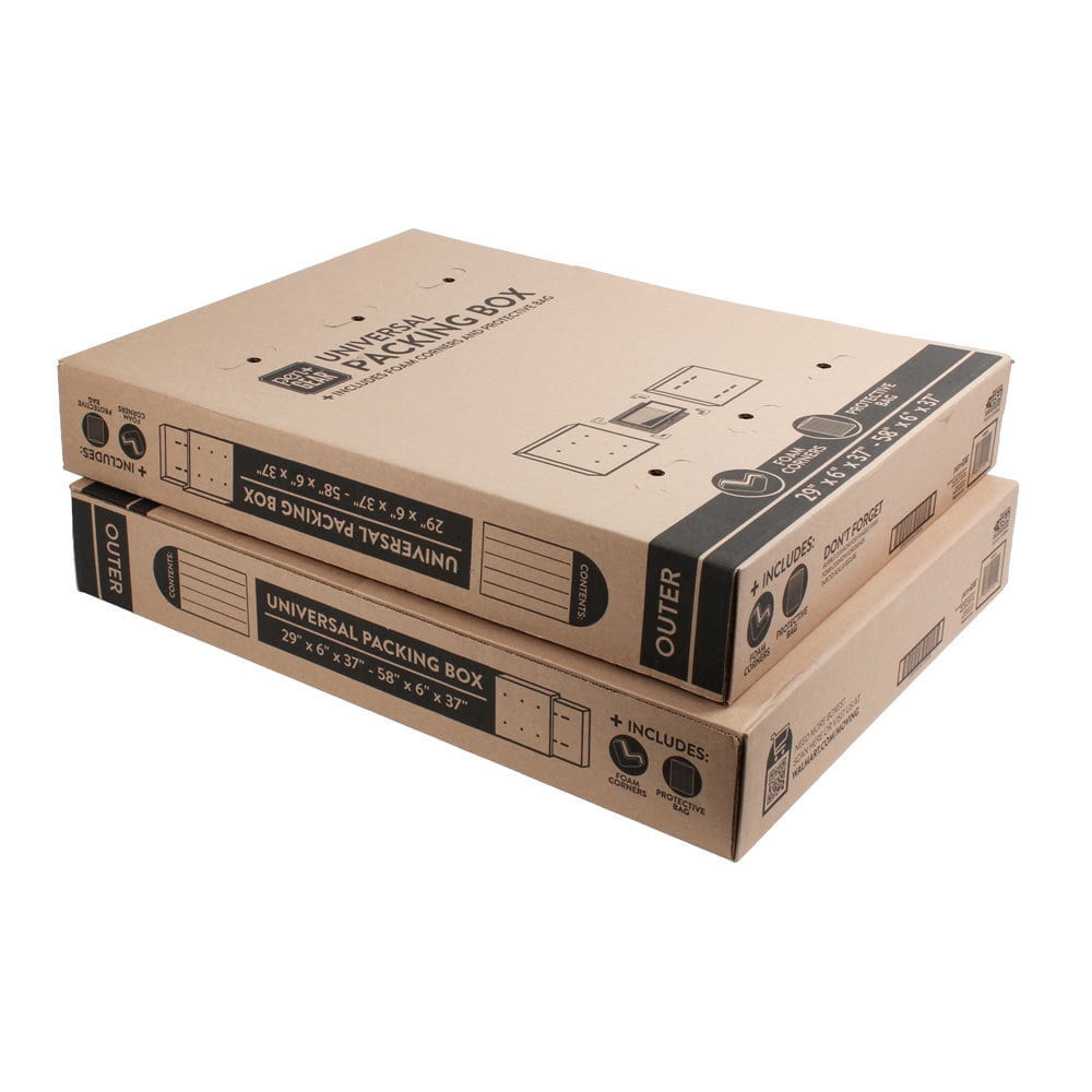 2 Count Pen + Gear Universal Moving Box with Cushioning, Fits TVs up to 65″