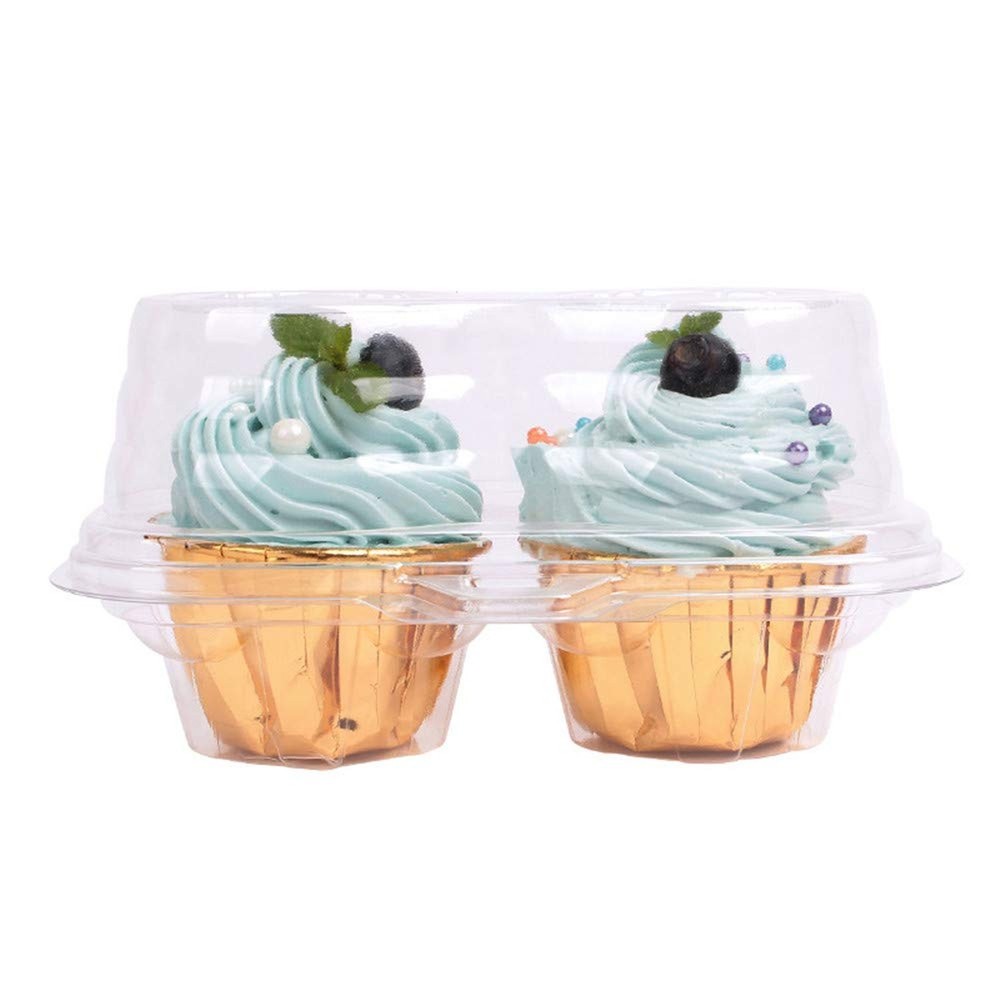 25Pcs Clear Cupcake Boxes with 2 Compartment,Plastic Stackable Cupcake Carrie…