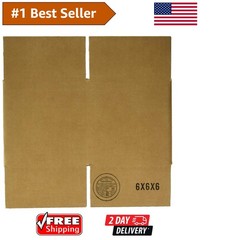25 Eco-Friendly 6x6x6 Shipping Boxes with Flap Lid Design – Lightweight & Sturdy