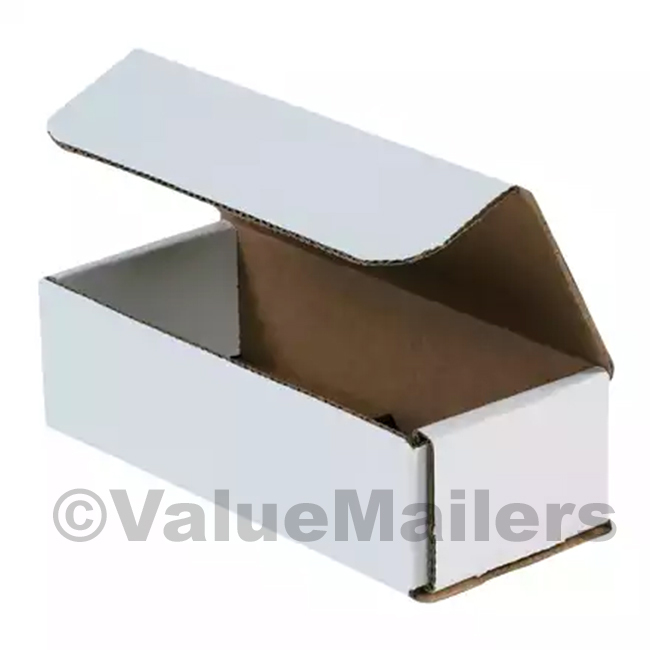 50 – 7 1/2 x 3 1/4 x 1 3/4 White Corrugated Shipping Packing Box Boxes Mailers